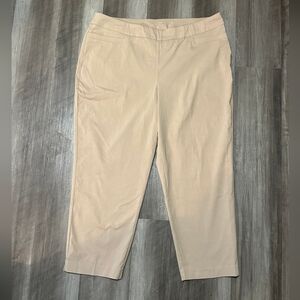 Zac& Rachel Cropped Plus Size Slimming Tan Bottoms Size 20W Nwts